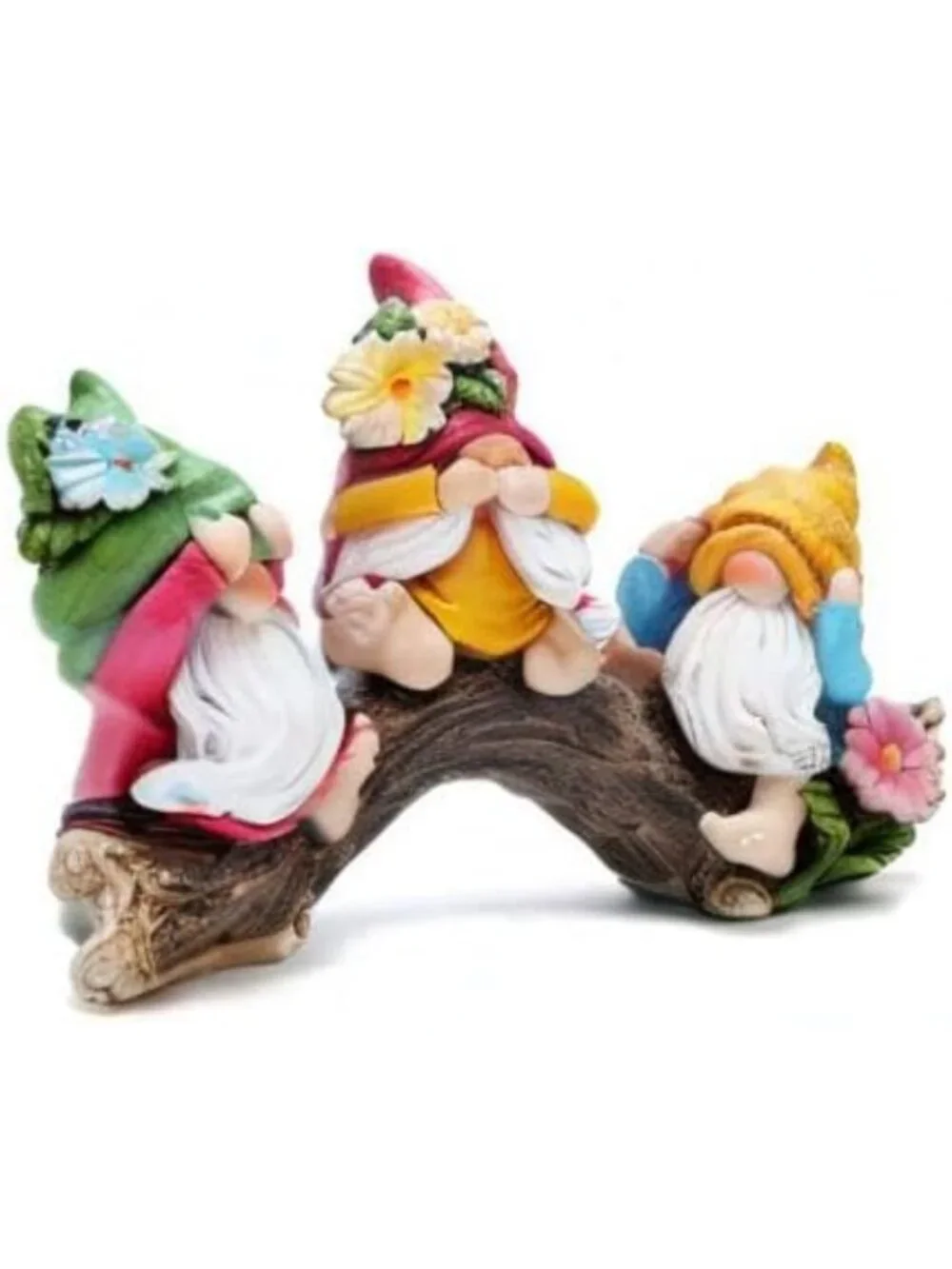 Spring Hear-No, See-No, Speak-No Gnomes Figurines - Outdoor Garden Decor & Gifts